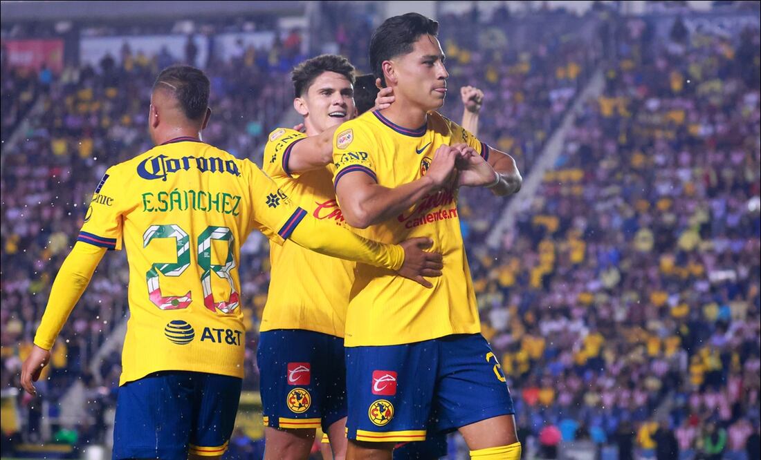 Ramón Juárez celebra el gol de la victoria americanista. FOTO: Imago7