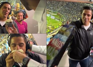 Andrés Vaca recibe pastelazo y 'regalo especial' de parte de Layún y Faitelson por su cumpleaños