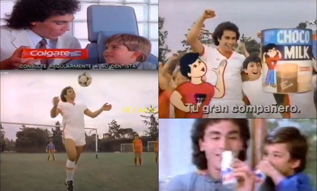 Así eran los comerciales de Hugo Sánchez en su mejor momento como futbolista. FOTOS: Capturas