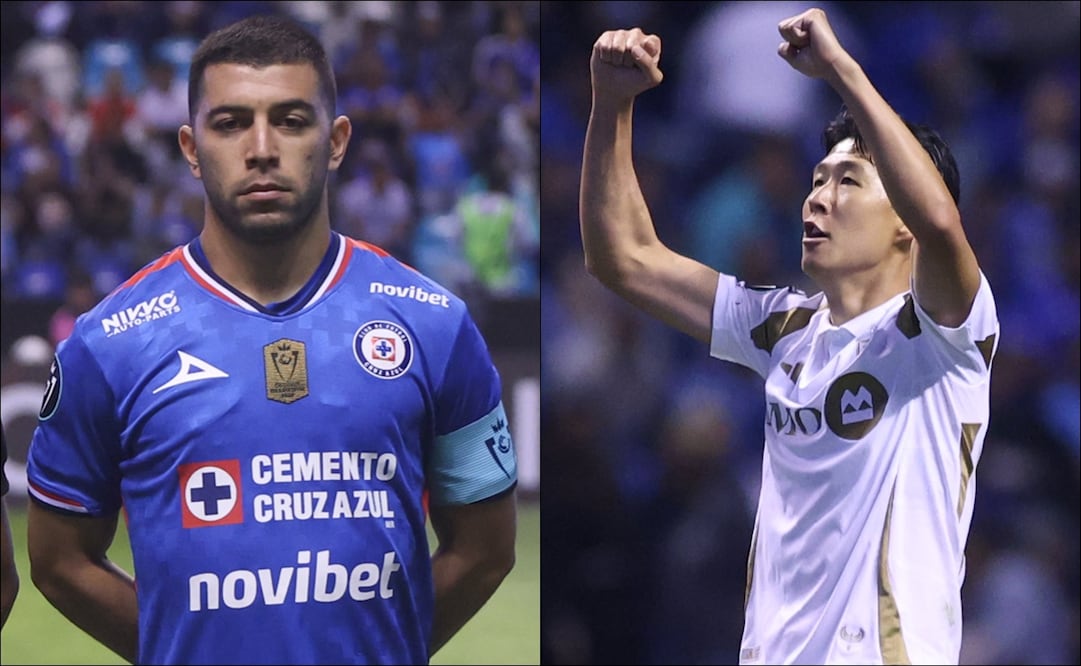 Erik Lira y Heung-min Son tuvieron un encuentro en el duelo entre Cruz Azul y Los Angeles FC. FOTOS: Imago7 / AP
