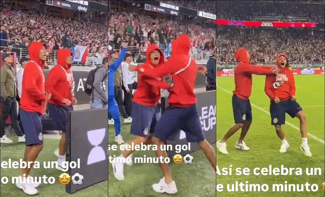 Chicharito no pudo ocultar su felicidad por el gol anotado por Roberto Alvarado. FOTO: Captura