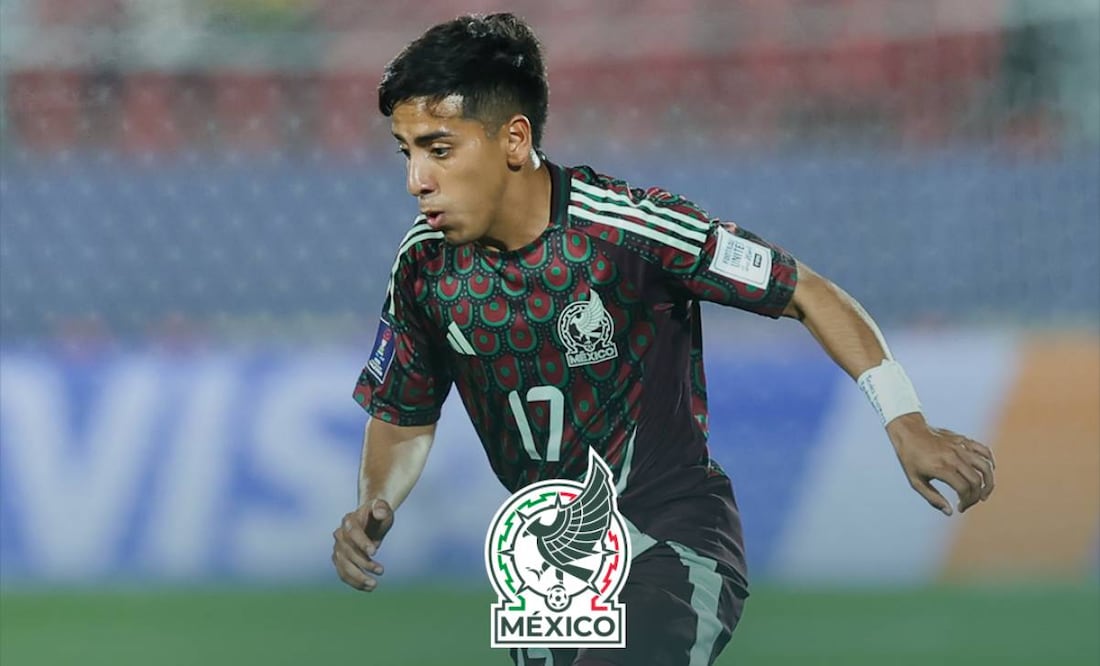 Chicha Sánchez, durante el primer partido de México ante Brasil en el Mundial Sub-20. Foto: @miseleccionsubs