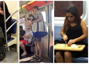 10 de los personajes más raros que viajan en transporte público