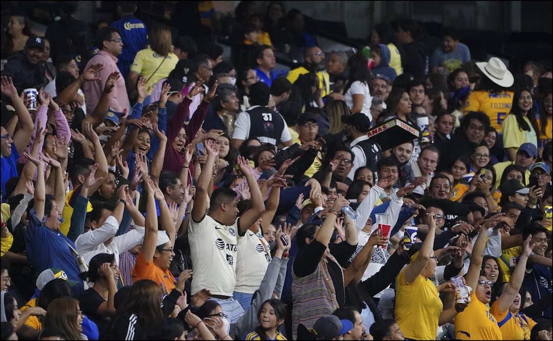 Aficionados mexicanos hacen la tradicional ola en un partido de la Liga MX. FOTO: Imago7