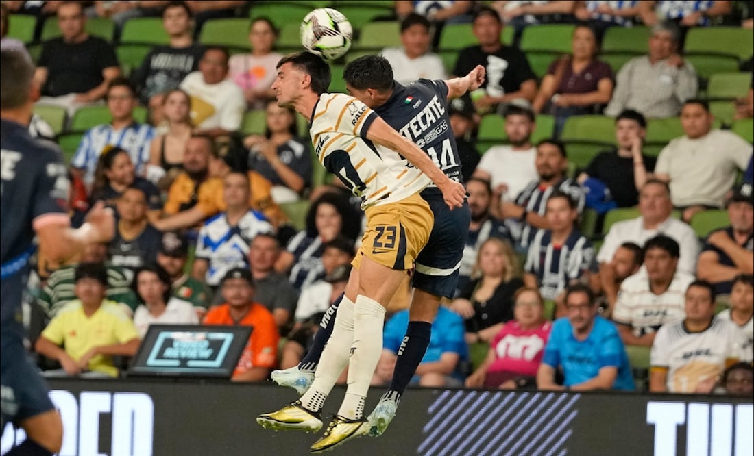 Partido entre Pumas y Monterrey correspondiente a la fase de grupos de la Leagues Cup. FOTO: @LeaguesCup