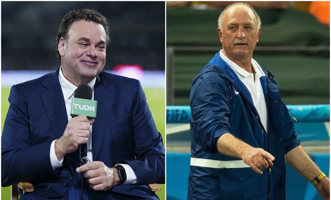 David Faitelson con TUDN y Luis Felipe Scolari / FOTOS: Imago7 y AP