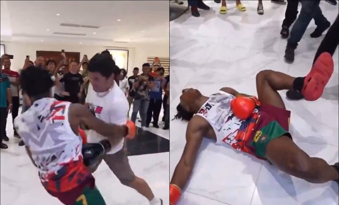 Manny Pacquiao manda al piso al streamer 'IShowSpeed'. FOTO: Capturas