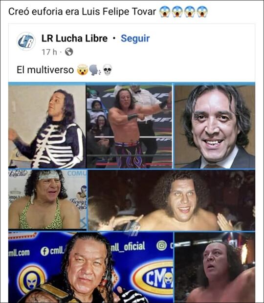 El luchador Euforia fue comparado con el actor Luis Felipe Tovar y otros personajes. FOTO: Especial