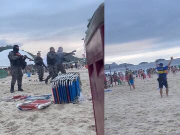 Barristas del Fluminense golpearon a aficionados de Boca Juniors en playa de Copacabana
