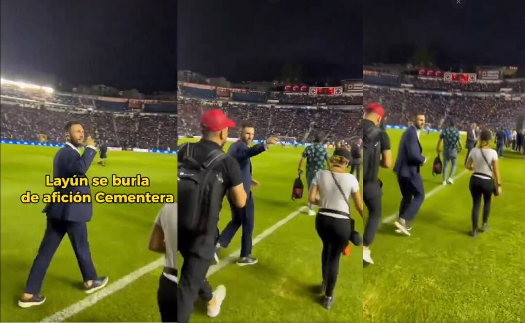 Miguel Layún imitó arrullar a un bebe en clara referencia a la paternidad de América sobre Cruz Azul. Foto: Especial