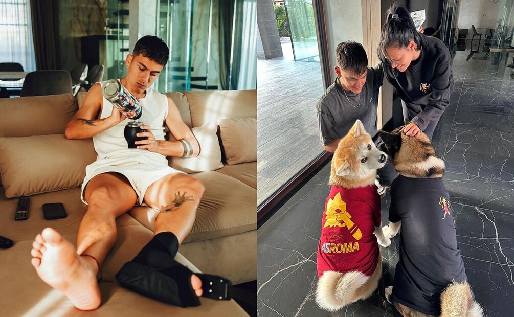 Paulo Dybala y Oriana Sabatini en su mansión. Fuente: Instagram @paulodybala