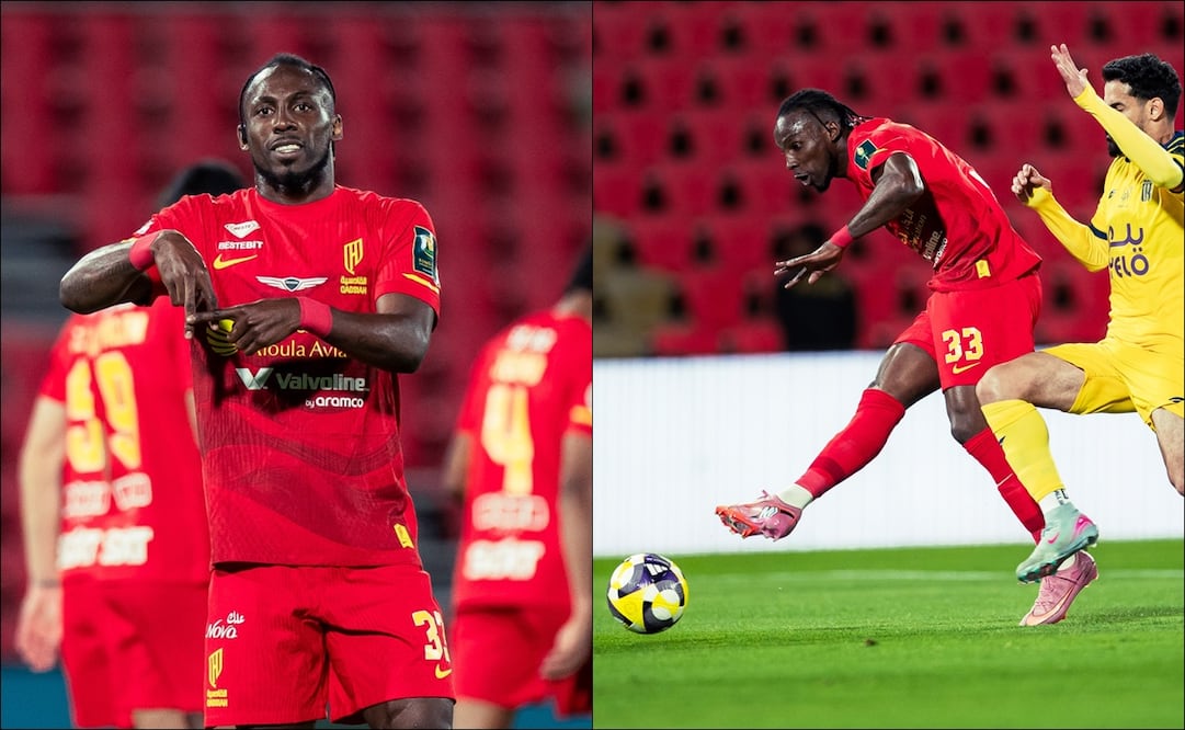 Julián Quiñones celebra su anotación ante el Al Orubah FC. FOTOS: @AlQadsiahEN