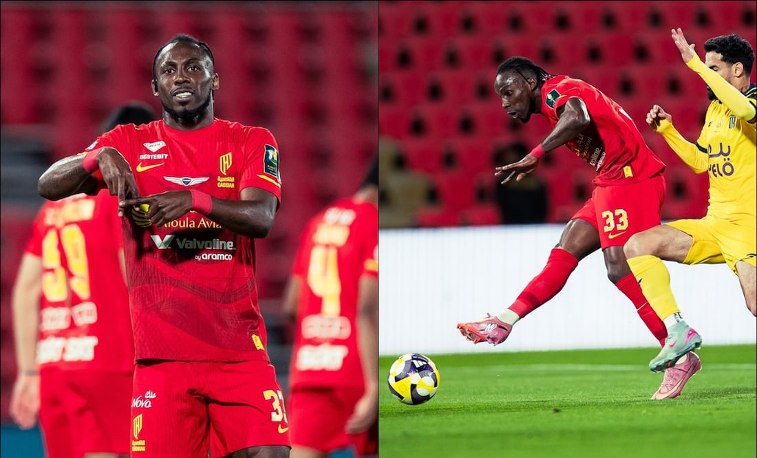 Julián Quiñones celebra su anotación ante el Al Orubah FC. FOTOS: @AlQadsiahEN