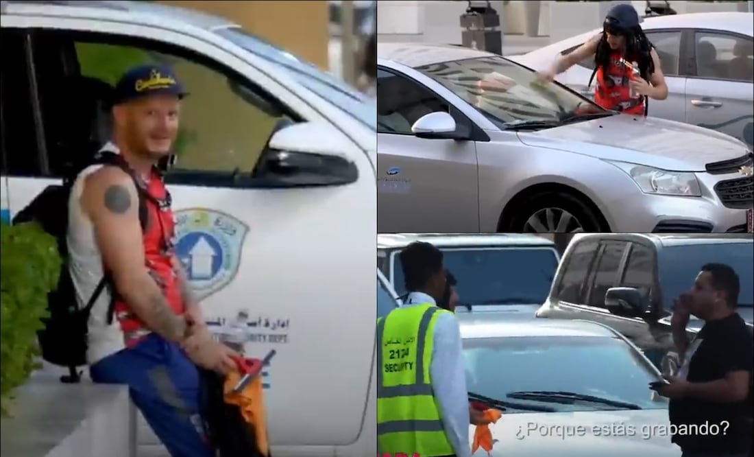 En Qatar 2022, Facundo se hizo pasar por 'limpiaparabrisas' para hacer una de sus bromas. FOTO: Capturas