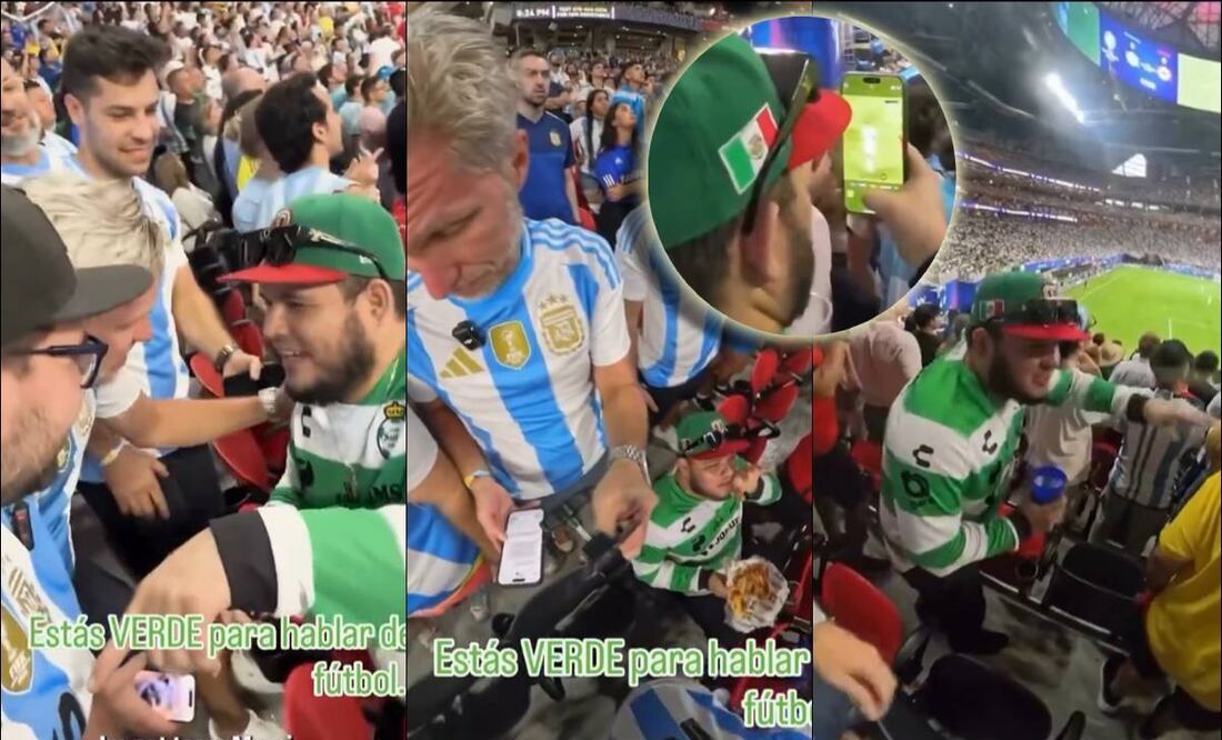 El aficionado mexicano puso tenso el ambiente entre los seguidores de Argentina. FOTO: Capturas