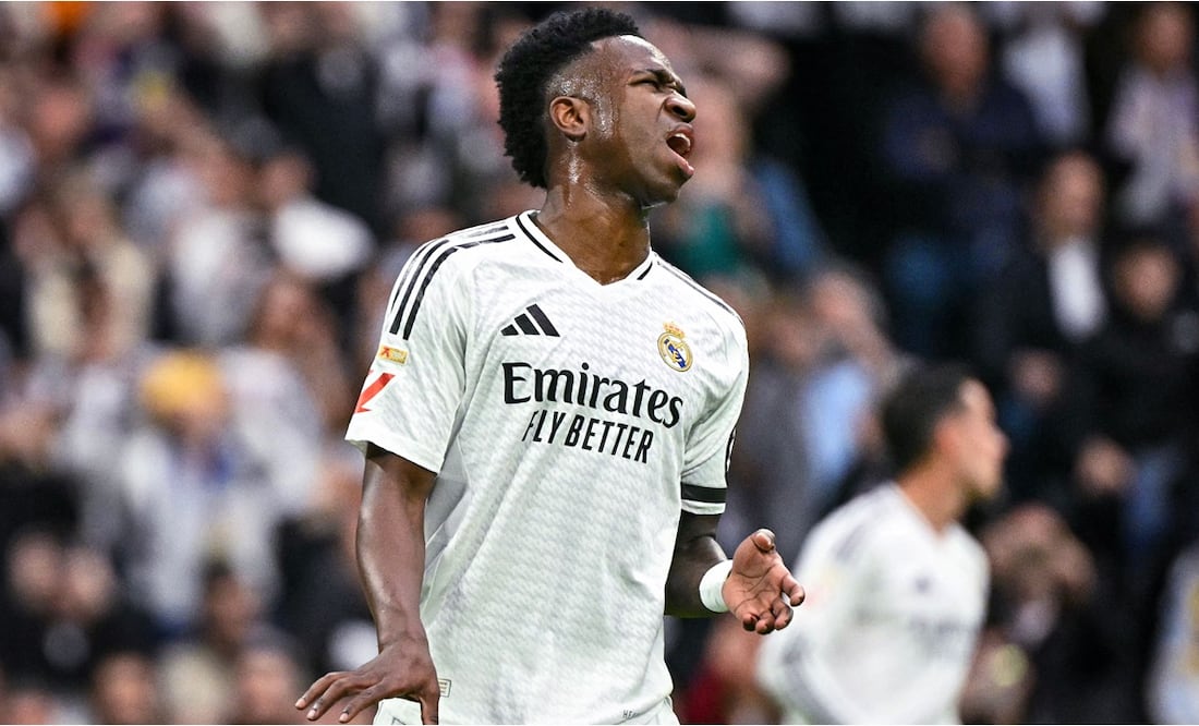 Vinicius Jr lamentándose Foto: AFP