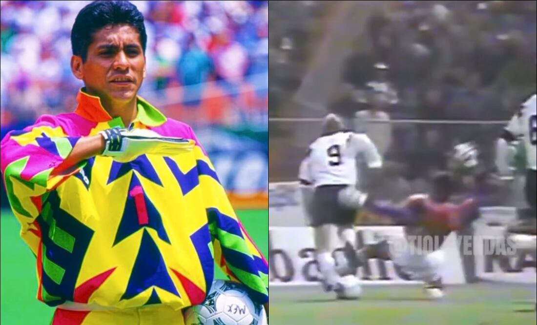 Así fueron los 'osos' de Jorge Campos en un partido amistoso ante Alemania en 1992. FOTOS: @jorgecamposof / Captura