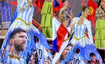 Aspirante argentina a Miss Mundo 2026 roba miradas con vestido de Lionel Messi