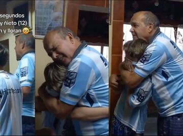 Abuelo y nieto se vuelen virales tras su emotivo festejo en la Final de la Sudamericana