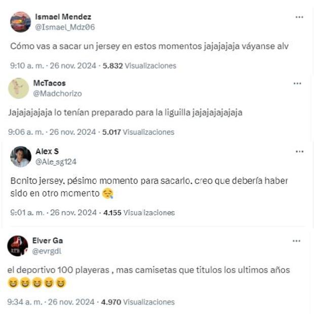 Los aficionados de Chivas están molestos por la presentación de la nueva playera a unos días de la eliminación. Foto: Especial