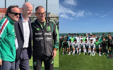 Gianni Infantino sorprende en entrenamiento de la Selección Mexicana junto a Mikel Arriola
