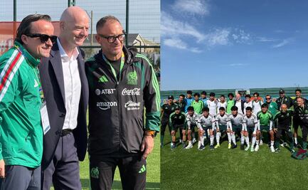 Gianni Infantino sorprende en entrenamiento de la Selección Mexicana junto a Mikel Arriola