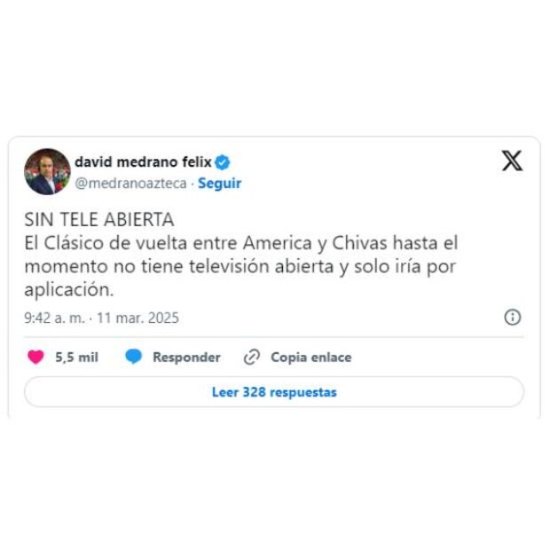 David Medrano informó que TV Azteca no transmitirá el partido entre América y Chivas de Concacaf. Foto: Especial