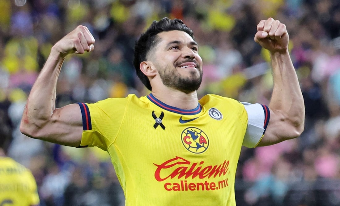 Henry Martín en festejo de gol, durante el partido amistoso entre América e Inter Miami en el Allegiant Stadium de Las Vegas, Nevada - Foto: AFP