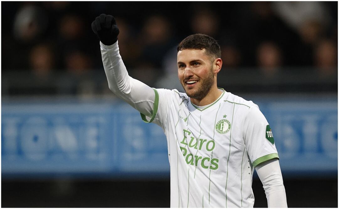 Santiago Giménez festejando un gol con el Feyenoord ante el Excelsior / FOTO: AFP