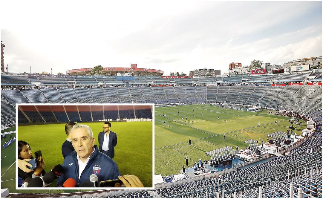 Estadio Azul en 2015 y Emilio Escalante / FOTO: Imago7 y El Universal Deportes (Óscar Torres)