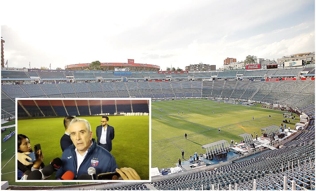 Estadio Azul en 2015 y Emilio Escalante / FOTO: Imago7 y El Universal Deportes (Óscar Torres)