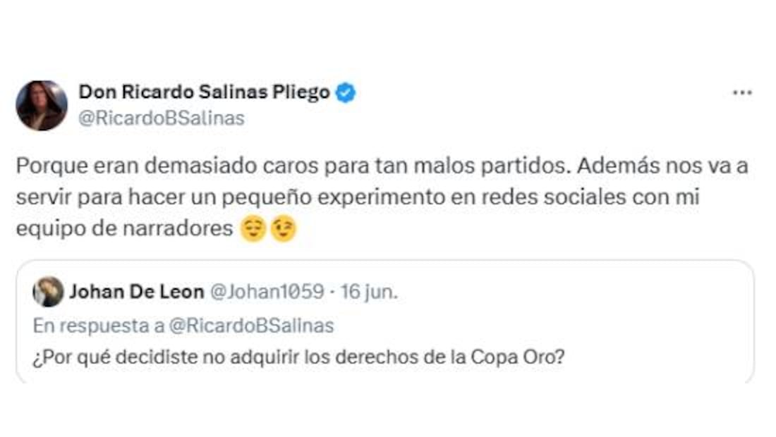 Ricardo Salinas Pliego, dueño de TV Azteca, aseguró que Christian Martinoli y Luis García están haciendo un experimento en redes sociales. Foto: Especial