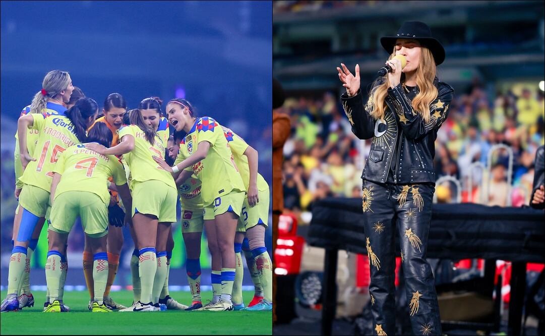 Belinda cantó antes del silbatazo inicial del duelo entre América y Rayadas de la Final Femenil. FOTOS: Imago7