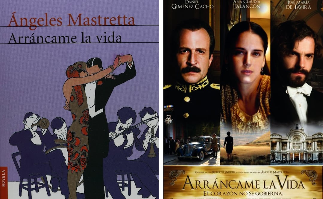 Fotos del libro y la película basada en el texto de Ángeles Mastretta.