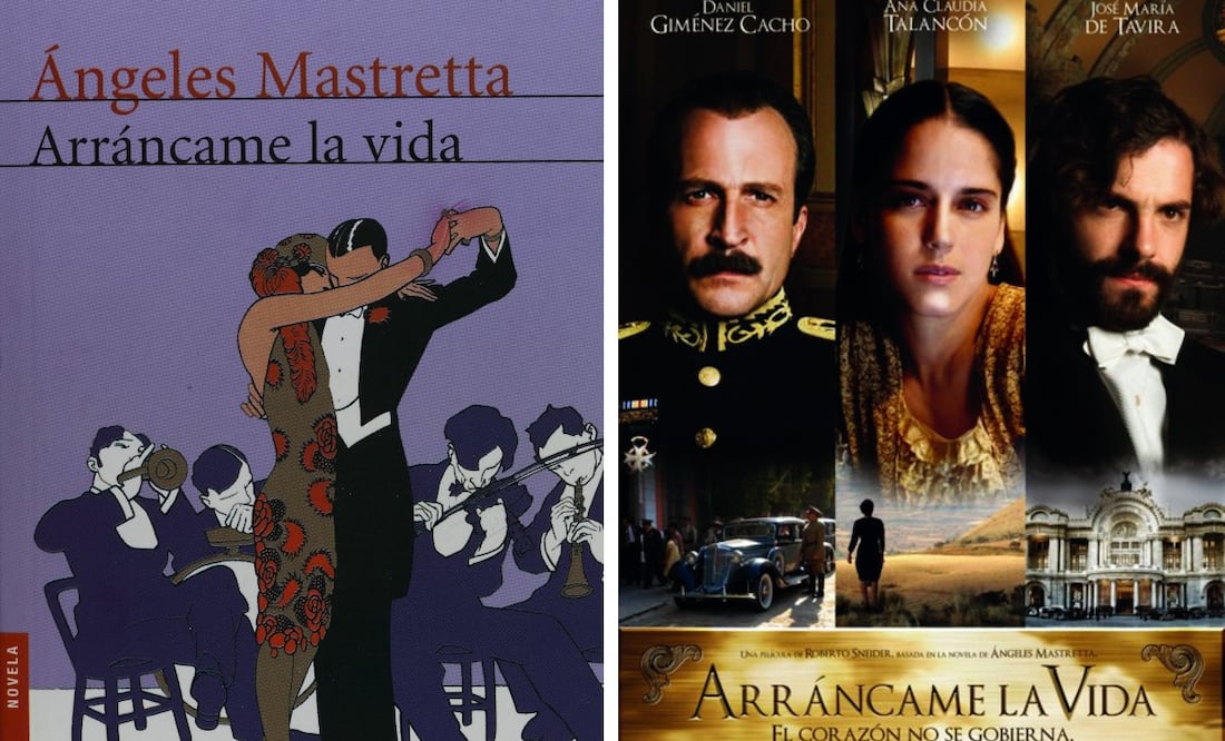 Fotos del libro y la película basada en el texto de Ángeles Mastretta.