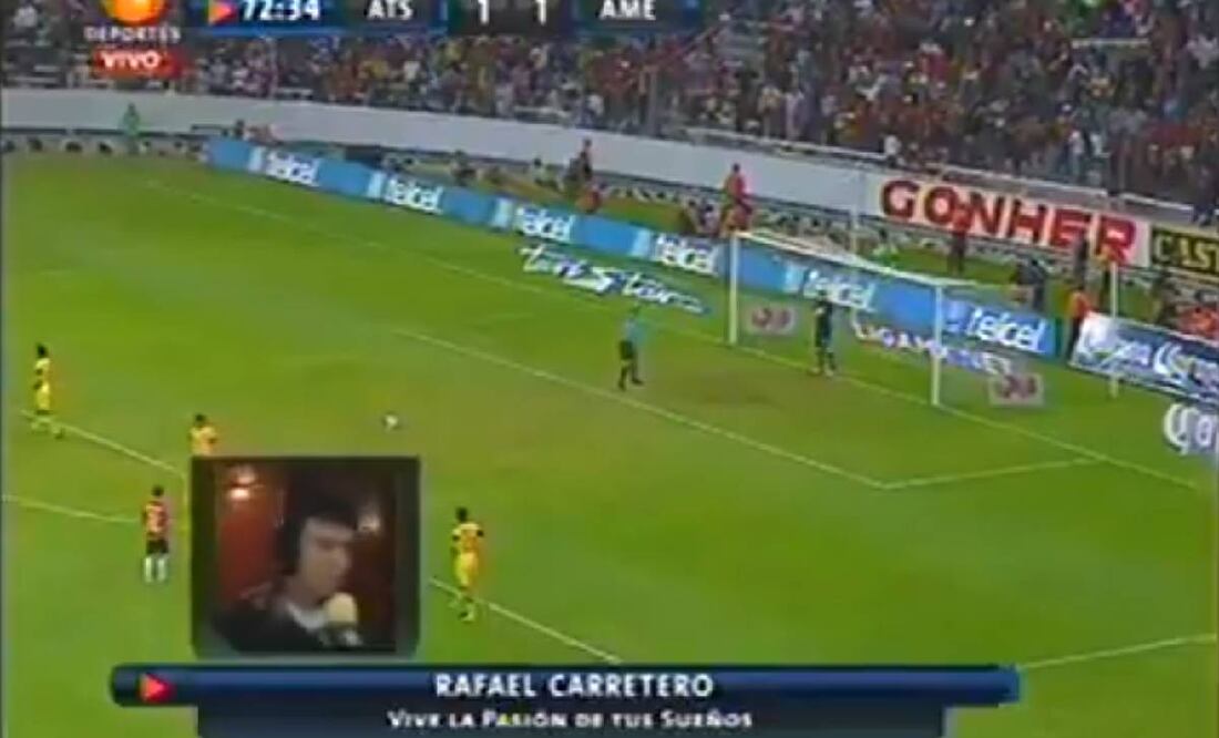 Rafael carretero se hizo viral por la peor narración de un penalti en Televisa. Foto: Especial