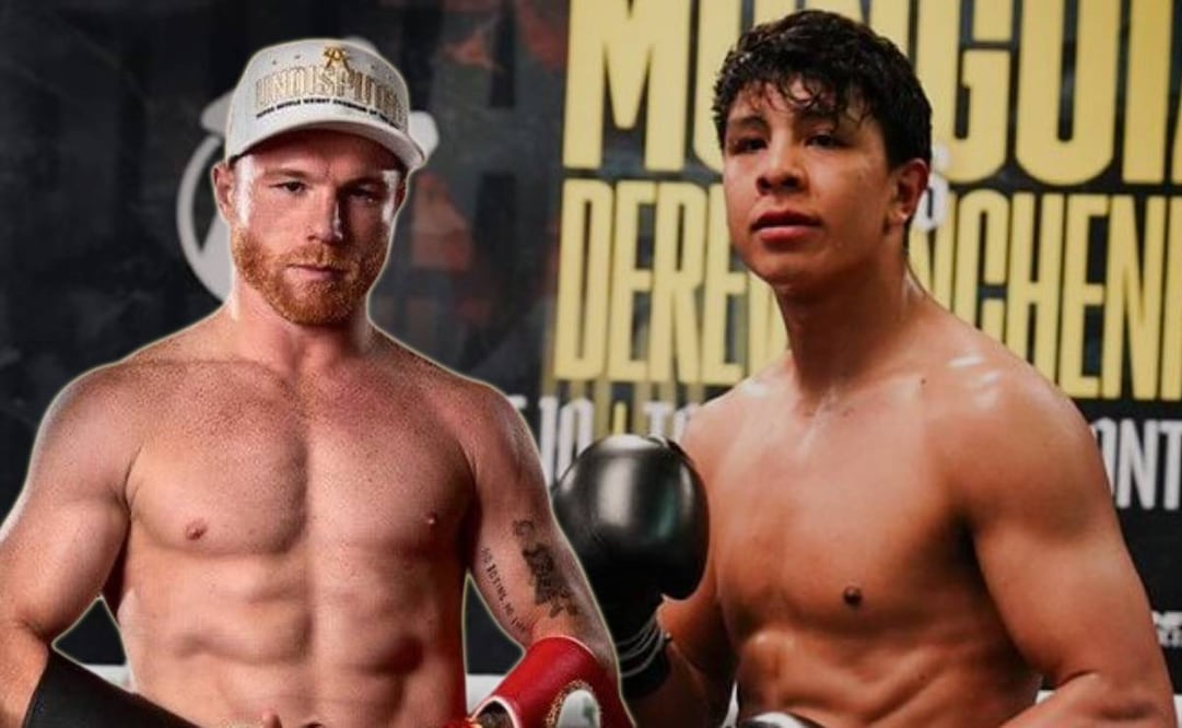 Saúl 'Canelo' Álvarez previo a una pelea y Jaime Munguía en su gimnasio / FOTOS: AP e Instagram @jaimemunguiaoficial