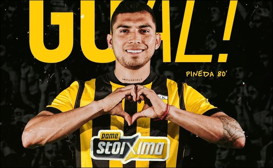 Orbelín Pineda sentenció la victoria del AEK Atenas tras marcar el tercer tanto del partido. FOTO: @aekfc_official