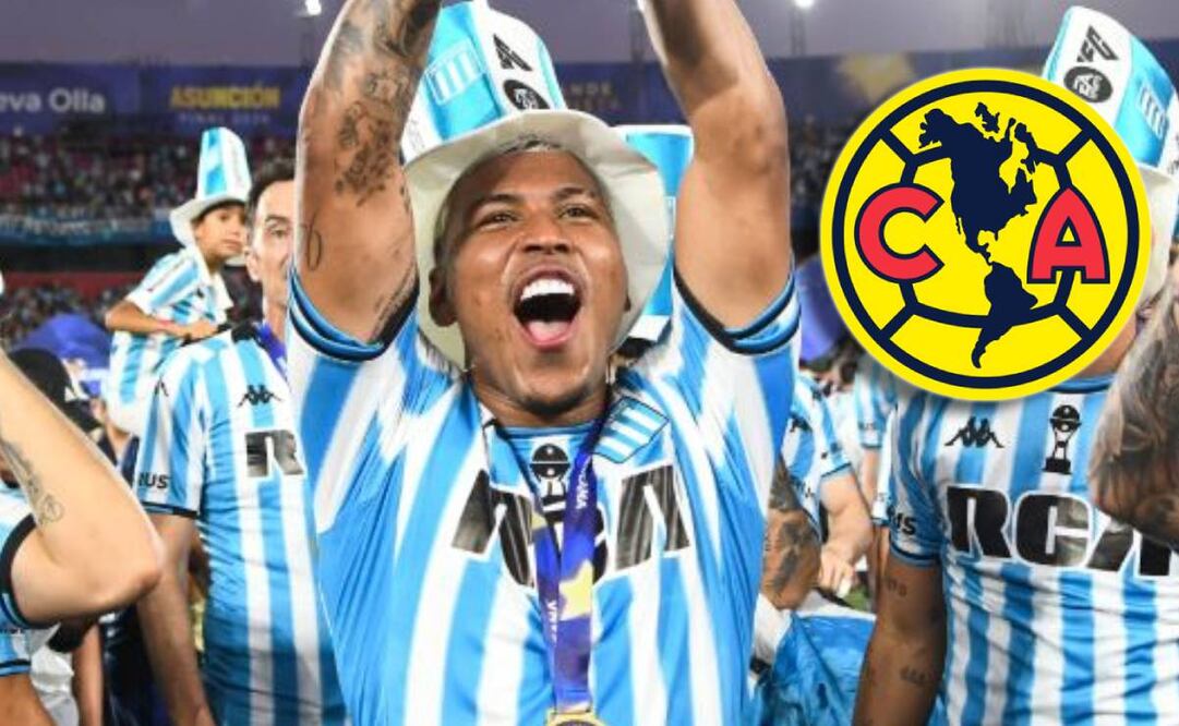 Roger Martínez celebra el título obtenido con el Racing en la copa Sudamericana. FOTO: @rogermartinezt9