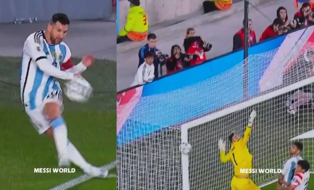 El poste le negó a Messi marcar un golazo olímpico. Foto: Especial