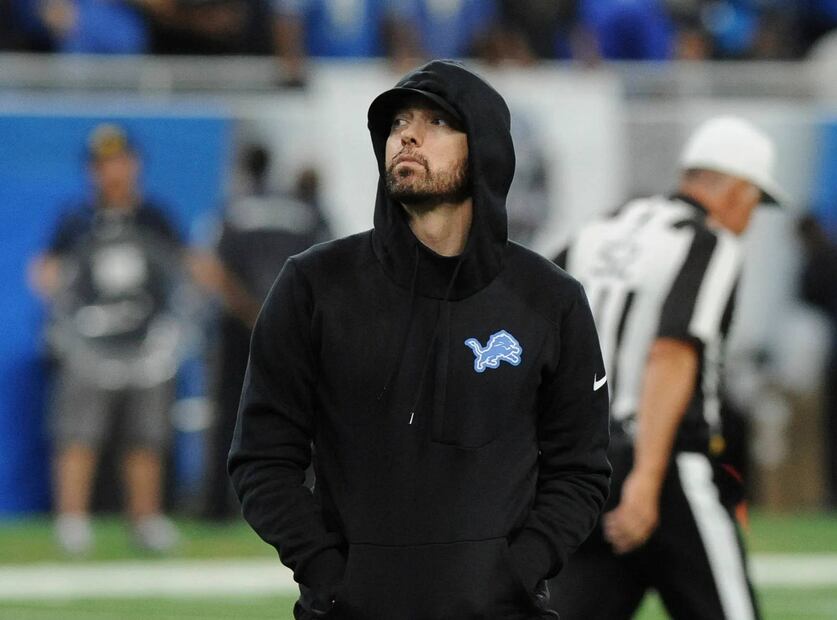 Eminem es un fiel fanático de los Leones de Detroit de la NFL. Foto: Especial