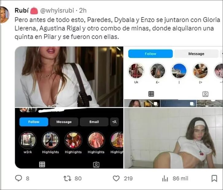 Posteos que dejan mal parado a Dybala. Fuente: Instagram @carmelacastroruiz