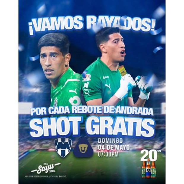 Esteban Andrada recién cometió un tremendo error y ahora por cada que cometa ante Pumas regalarán shots en una bar. Foto: Especial