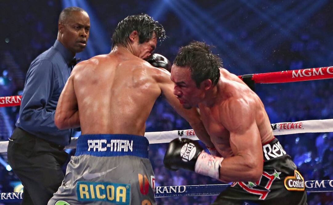 Pacquiao no resistió el potente derechazo que le conectó Márquez en 2012. Foto: Imago7