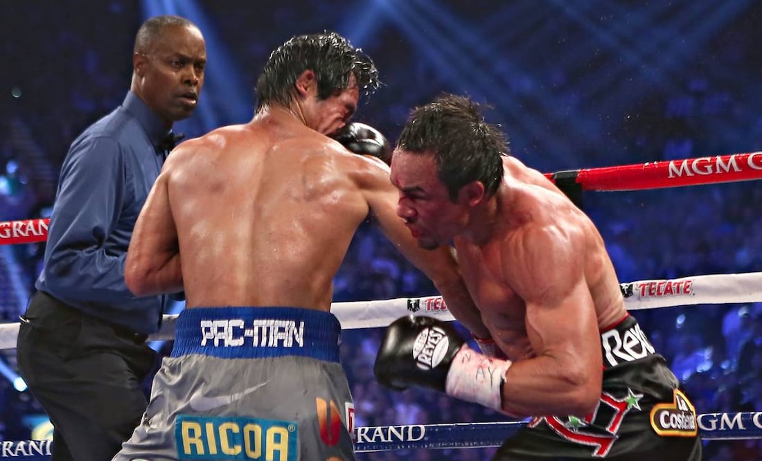 Pacquiao no resistió el potente derechazo que le conectó Márquez en 2012. Foto: Imago7