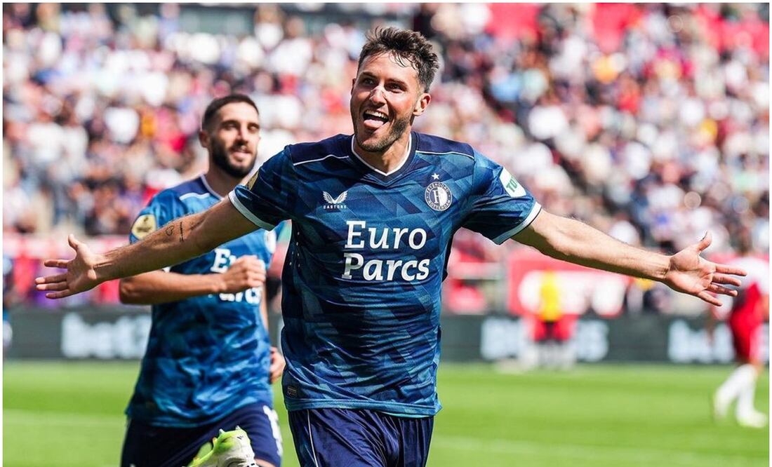 Santiago Giménez festejando un gol con Feyenoord / FOTO: Instagram @sant.gimenez