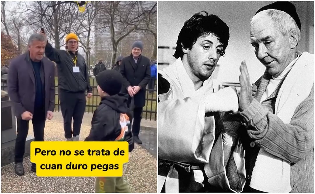Sylvester Satollen y el pequeño fan, foto de la película de Rocky / FOTOS: Capturas