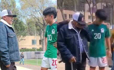 ¡Es más que futbol! Seleccionado viajó por primera vez a México y pudo conocer a su abuelo, quien rompió en llanto