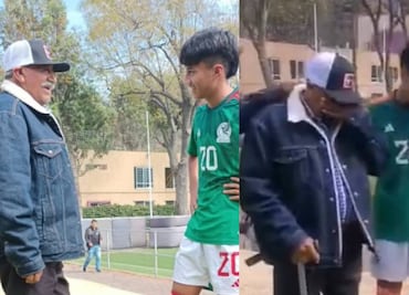 ¡Es más que futbol! Seleccionado viajó por primera vez a México y pudo conocer a su abuelo, quien rompió en llanto