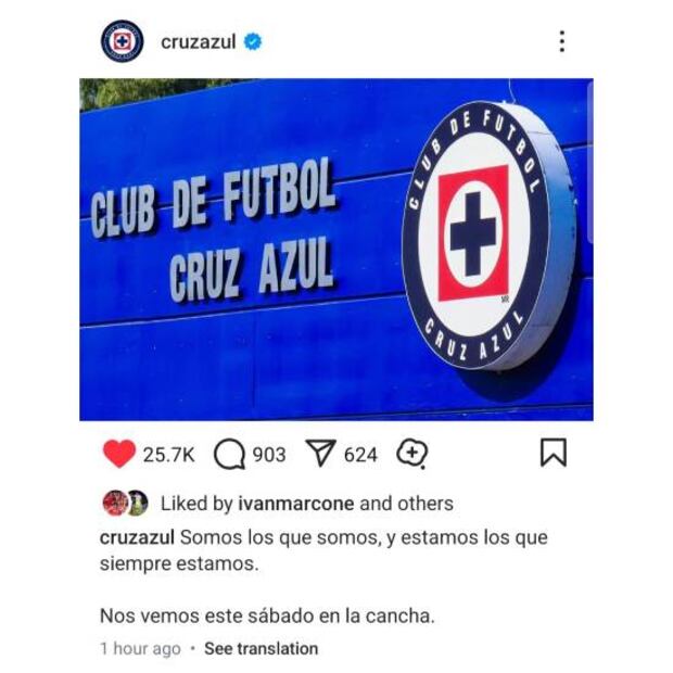Marcone le dio 'like' a la publicación de Cruz Azul y los aficionados lo tomaron como una burla. Foto: Especial